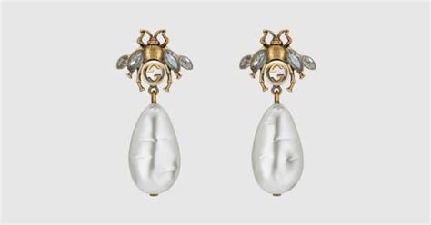 gucci biene ohrringe|Gucci Double G Bee Earrings .